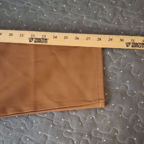Bar III Brown Faux Leather high rise Pants size 14 NWT - Picture 7 of 7